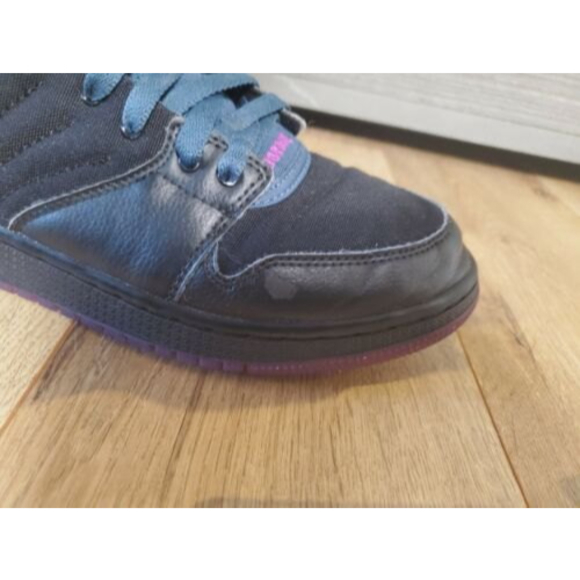 Air Jordan 1 Flight 4 Black Blue Purple Basketball Shoe Sneaker 8 W 828245-054 - Picture 8 of 9